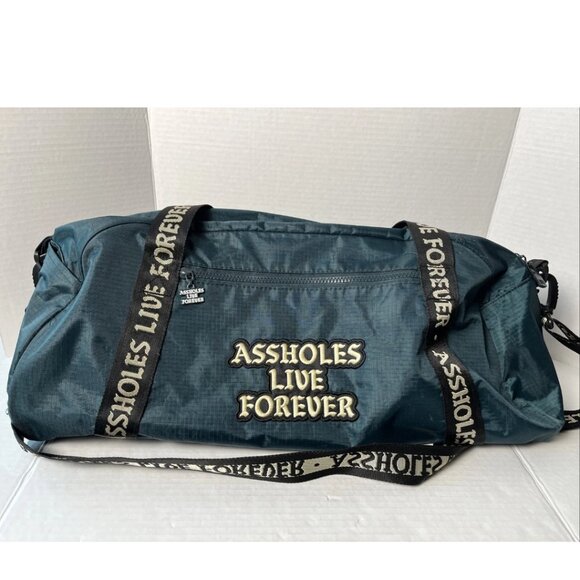 Emotional Baggage Handbags - Emotional Baggage Duffel — Teal Travel / Gym Bag, Graphic Strap